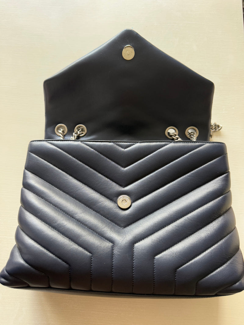 YSL Navy Blue Medium Loulou