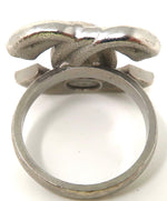 Chanel Silver Rhinestone Ring
