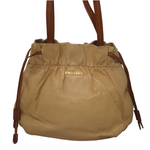 Prada Beige Leather Shoulder Bag