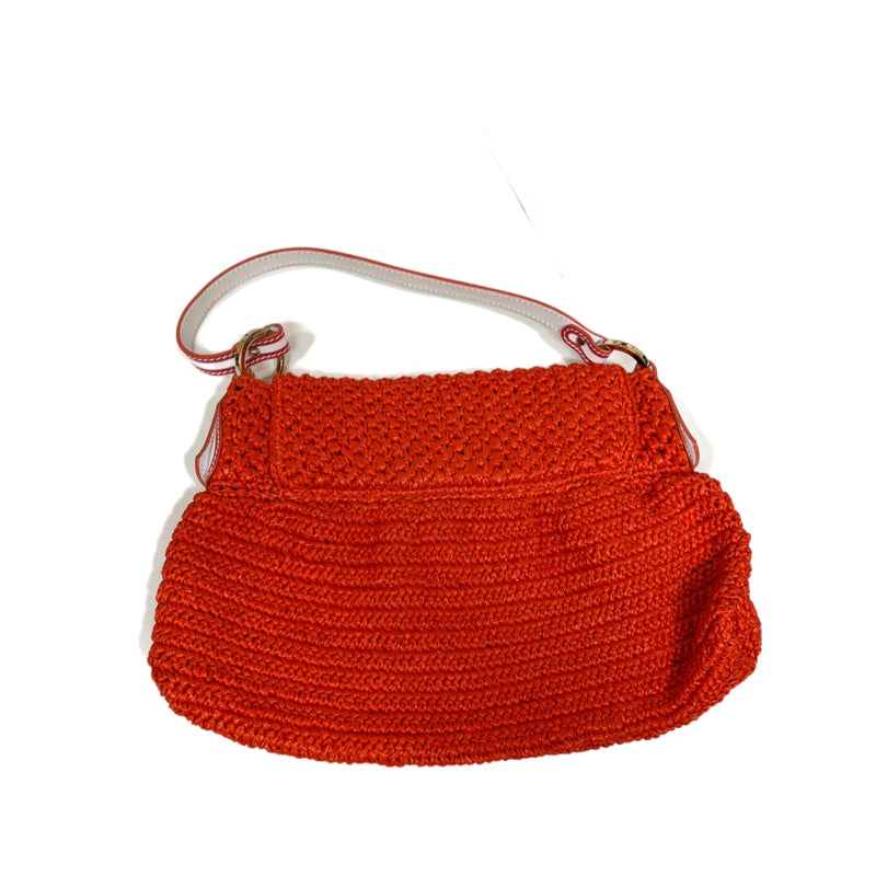 Fendi Orange Raffia Bag